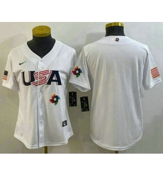 Women's USA Baseball Blank 2023 White World Baseball Classic Stitched Jersey