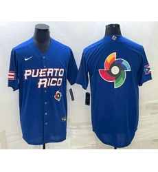 Men Puerto Rico Baseball 2023 Royal World Big Logo With Patch Classic Stitched Jersey 2