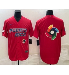Men's Puerto Rico Baseball 2023 Red World Baseball Big Logo With Patch Classic Stitched Jersey
