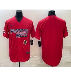 Men's Puerto Rico Baseball Blank 2023 Red World Baseball Classic Stitched Jersey