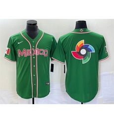 Men Mexico Baseball 2023 Green World Baseball Classic Team Big Logo Stitched Jersey 1