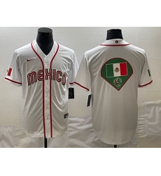 Men Mexico Baseball 2023 White World Baseball Big Logo Classic Stitched Jersey