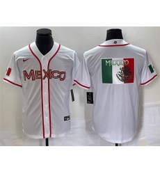 Men Mexico Baseball 2023 White World Baseball Classic Team Big Logo Stitched Jersey 2