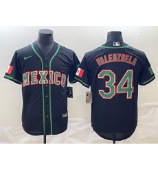 Men Mexico Baseball 34 Fernando Valenzuela 2023 Black World Baseball Classic Stitched Jersey