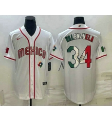 Men Mexico Baseball #34 Fernando Valenzuela 2023 White World Classic Stitched Jerseys