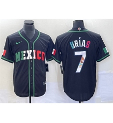 Men Mexico Baseball 7 Julio Urias 2023 Black World Baseball With Patch Classic Stitched Jersey