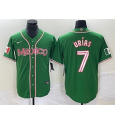 Men Mexico Baseball 7 Julio Urias 2023 Green World Baseball With Patch Classic Stitched Jersey  3