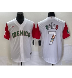 Men Mexico Baseball 7 Julio Urias 2023 White Red World Baseball With Patch Classic Stitched Jersey 2