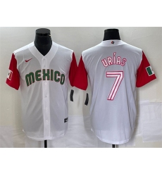 Men Mexico Baseball 7 Julio Urias 2023 White Red World Baseball With Patch Classic Stitched Jersey 4