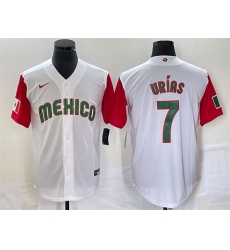 Men Mexico Baseball 7 Julio Urias 2023 White Red World Baseball With Patch Classic Stitched Jersey