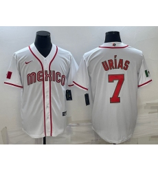 Men Mexico Baseball 7 Julio Urias 2023 White World Baseball Classic Stitched Jersey