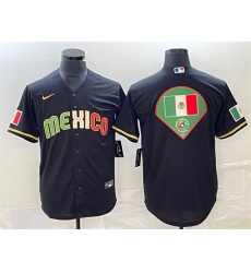 Men Mexico Baseball Black 2023 World Baseball Classic Team Big Logo Stitched Jersey 2