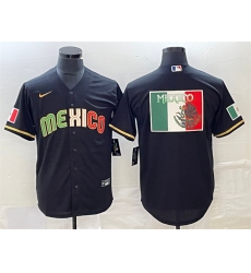 Men Mexico Baseball Black 2023 World Baseball Classic Team Big Logo Stitched Jersey