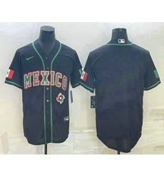 Men Mexico Baseball Blank 2023 Black World Baseball Classic Stitched Jersey 2