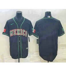 Men Mexico Baseball Blank 2023 Black World Baseball Classic Stitched Jerseys
