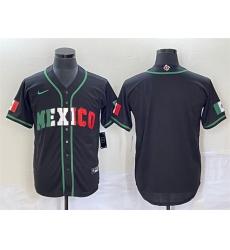 Men Mexico Baseball Blank 2023 Black World Baseball With Patch Classic Stitched Jersey