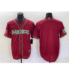 Men Mexico Baseball Blank 2023 Red World Baseball Classic Stitched Jersey