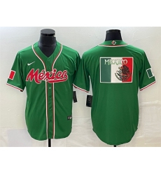 Men Mexico Baseball Green 2023 World Baseball Classic Team Big Logo Stitched Jersey 3