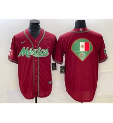 Men Mexico Baseball Red 2023 World Baseball Classic Team Big Logo Stitched Jersey 1