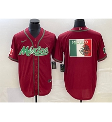 Men Mexico Baseball Red 2023 World Baseball Classic Team Big Logo Stitched Jersey 4