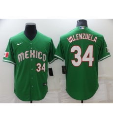 Men's Mexico Baseball #34 Fernando Valenzuela Number 2023 Green World Baseball Classic Stitched Jersey3