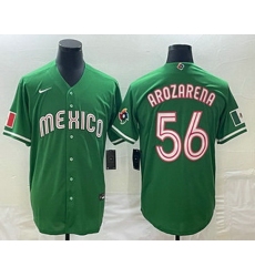Men's Mexico Baseball #56 Randy Arozarena 2023 Green World Classic Stitched Jersey