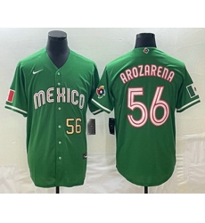 Men's Mexico Baseball #56 Randy Arozarena Number 2023 Green World Classic Stitched Jersey1