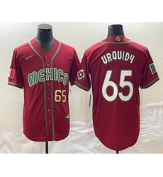 Mens Mexico Baseball #65 Giovanny Gallegos Number 2023 Red World Classic Stitched Jersey