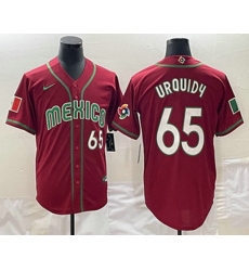 Men's Mexico Baseball #65 Giovanny Gallegos Number 2023 Red World Classic Stitched Jerseys