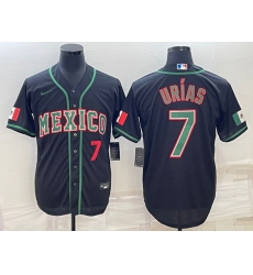Men's Mexico Baseball #7 Julio Urias 2023 Black World Baseball Classic Stitched Jerseys 6
