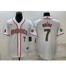 Men's Mexico Baseball #7 Julio Urias 2023 White World Baseball Classic Stitched Jerseys 2