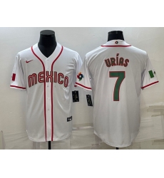 Men's Mexico Baseball #7 Julio Urias 2023 White World Baseball Classic Stitched Jerseys 3