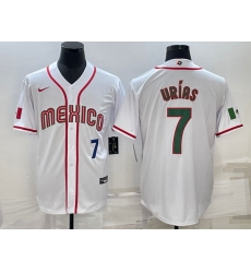 Men's Mexico Baseball #7 Julio Urias 2023 White World Baseball Classic Stitched Jerseys I