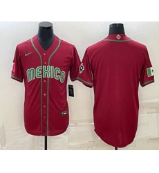 Men's Mexico Baseball Blank 2023 Red World Baseball With Patch Classic Stitched Jerseys