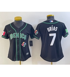 Women's Mexico Baseball #7 Julio Urias Number 2023 Black World Classic Stitched Jersey6