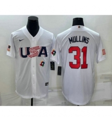 Men USA Baseball 31 Cedric Mullins 2023 White World Classic Stitched Jerseys