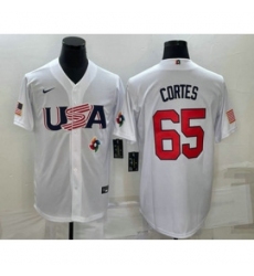 Men USA Baseball 65 Nestor Cortes 2023 White World Classic Stitched Jerseys