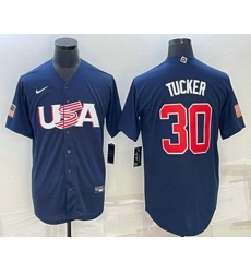 Men's USA Baseball #30 Kyle Tucker 2023 Navy World Baseball Classic Stitched Jerseys