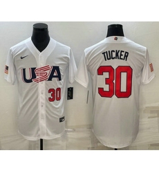 Men's USA Baseball #30 Kyle Tucker Number 2023 White World Baseball Classic Stitched Jerseys