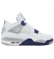 Air Jordan 4's Midnight Navy and white Shoes