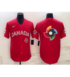 Men Canada Baseball 2023 Red World Baseball Big Logo With Patch Classic Stitched Jersey