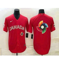Men Canada Baseball 2023 Red World Big Logo With Patch Classic Stitched Jersey