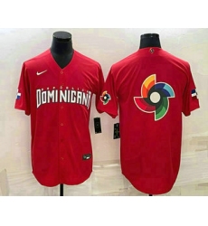 Men Dominican Republic Baseball 2023 Red World Big Logo With Patch Classic Stitched Jerseys
