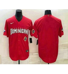 Men Dominican Republic Baseball Blank 2023 Red World Classic Stitched Jersey