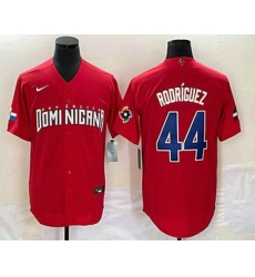 Men's Dominican Republic Baseball #44 Julio Rodriguez 2023 Red World Classic Stitched Jersey