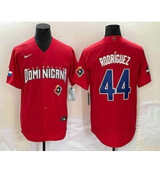 Men's Dominican Republic Baseball #44 Julio Rodriguez 2023 Red World Classic Stitched Jerseys
