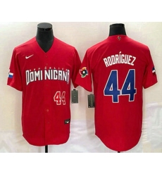 Men's Dominican Republic Baseball #44 Julio Rodriguez Number 2023 Red World Classic Stitched Jersey1