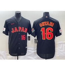 Men Japan Baseball 16 Shohei Ohtani 2023 Black World Baseball Classic Stitched Jersey