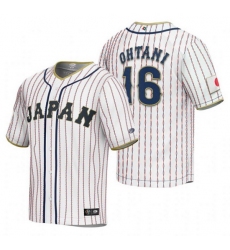 Men Japan Baseball 16 Shohei Ohtani 2023 White World Baseball Classic Stitched JerseyS