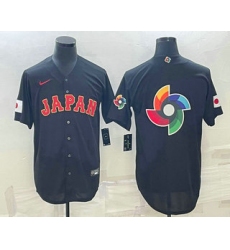 Men Japan Baseball 2023 Black World Big Logo With Patch Classic Stitched Jersey